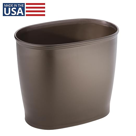 iDesign Slim Plastic Bathroom Trash Can, Small Garbage Bin - Image 2
