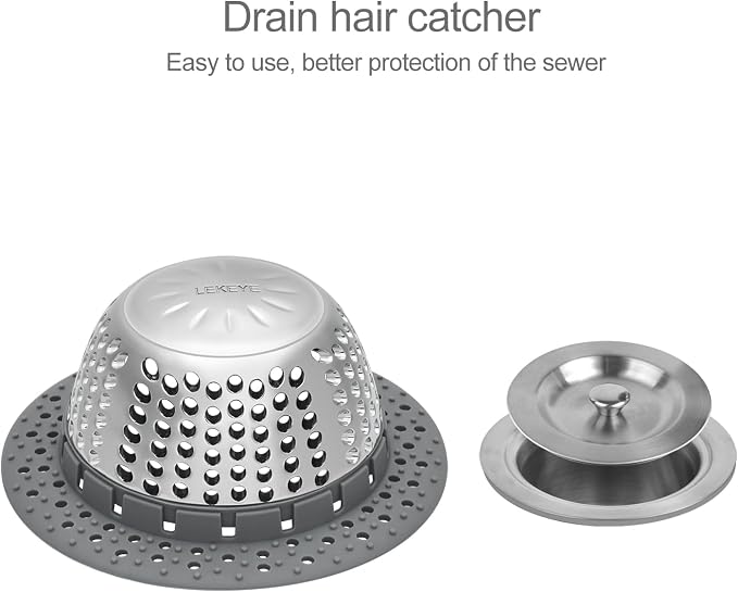 LEKEYE Shower Drain Hair Catcher | Bathtub Stopper/Shower Drain Cover/Drain - Image 4