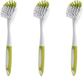 Dish Brush with Handle, Stiff Bristles Dish Scrubber by YeuDeuy