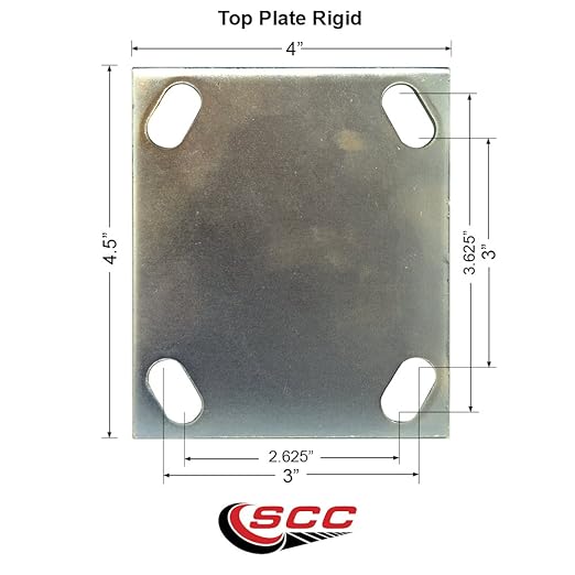 Service Caster Brand Replacement Caster for Uline Caster H-4943R - Rigid Top Plate Caster with 8 Inch Polyurethane Wheel - Heavy Duty Replacement Caster - Fits Platform, U-Boat and Panel Trucks H-4148