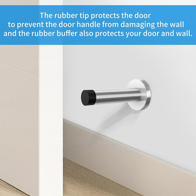 DOKU 10Pcs Door Stop, 3.5 Inch Heavy Duty 304 Stainless Steel Door Stopper - Image 2