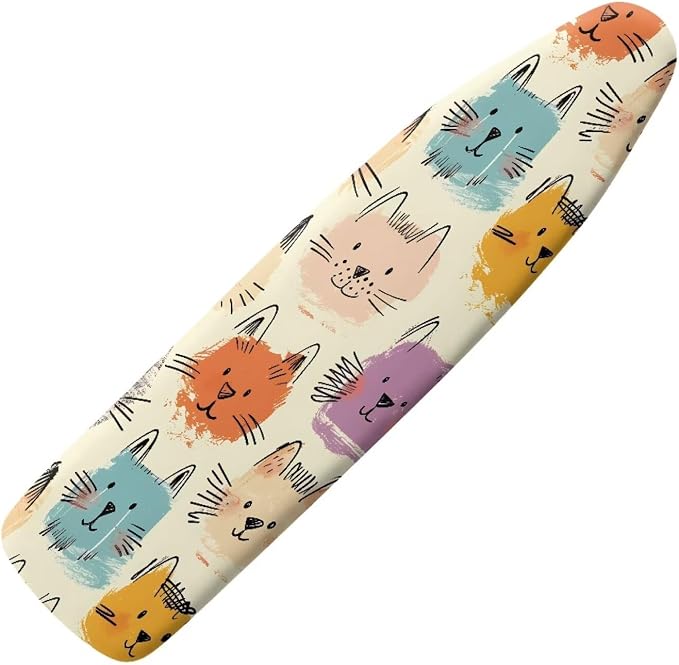 Cats Print Polyester Ironing Board Cover Hook & Loop Elastic Edge Easy to by PJHEQOXE