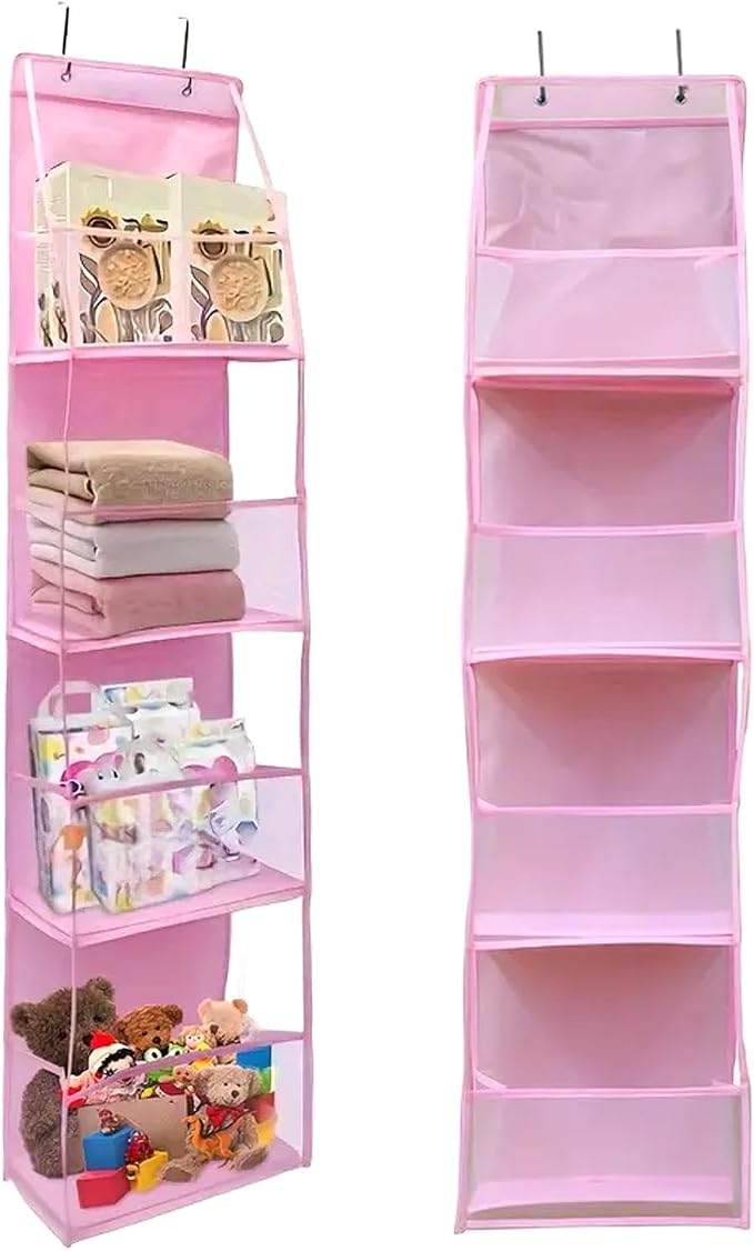 Hanging Closet Organizer, 4 Shelf Over The Door Organizer - Image 8