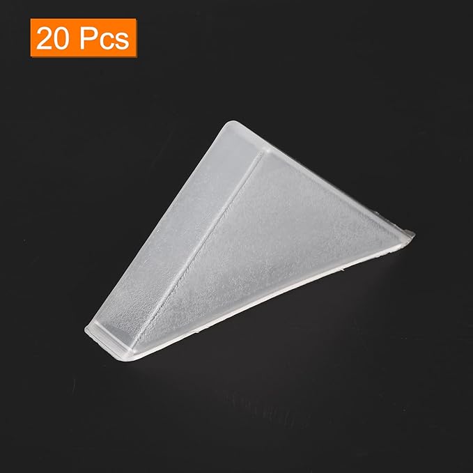 uxcell 20Pcs Plastic Corner Protectors 12x66mm Triangle Shape Glass Corner Guards Cushion for Corner Protection of Glass, Mirror, Tile, White