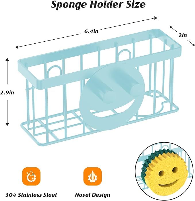 MURLONG Sponge Holder Smiley Face, Sink Caddy - Image 2