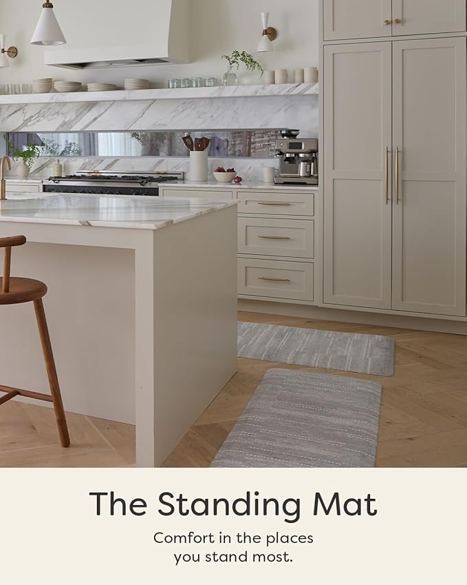 House of Noa Nama Standing Mat – Anti-Fatigue Cushioned Kitchen Mats for Floor | Ergonomic Bounce-Back Foam Kitchen Mats | Anti-Fatigue Mats for Kitchen & Standing | Aspen Dove | 30"x72"