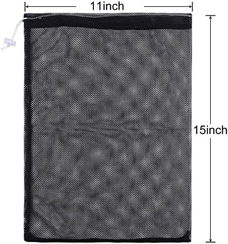 Frienda 6 Pieces Mesh Stuff Sack, 11 x 15 Inch Durable Nylon Mesh Drawstring - Image 3