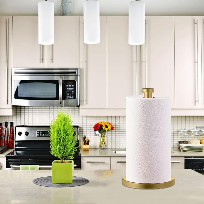 Stainless Steel Gold Paper Towel Holder Countertop - Image 4