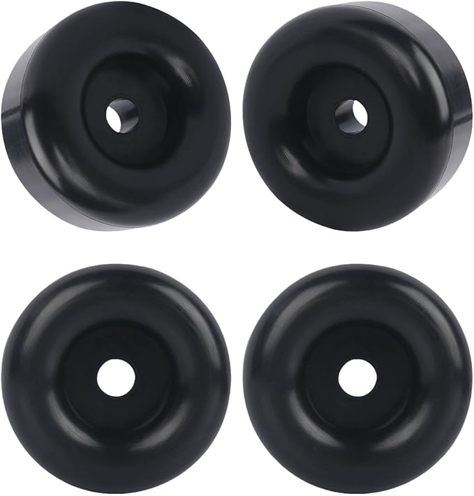Trailer Ramp Door Rubber Bumpers - 2.5" Round Rubber Bump Stops for Cargo Trailer Doors, RV Doors & Truck Tailgates (Black, 4 Pack)