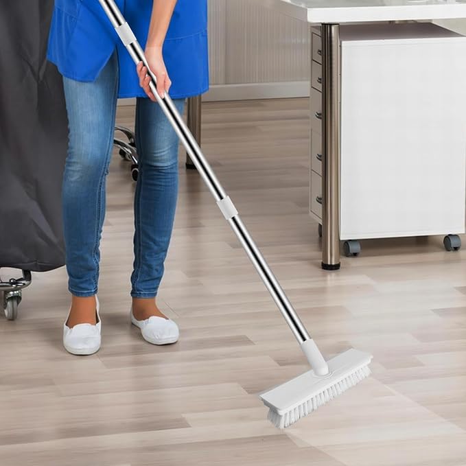 Floor Scrub Brush with 51-Inch Long Handle, 2 in 1 Floor Scrubber | 360° - Image 7