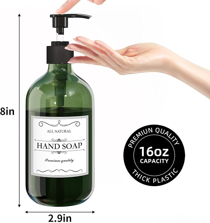 Kzeirm Green Soap Dispenser, Dish & Hand Soap Dispenser Set - Image 2