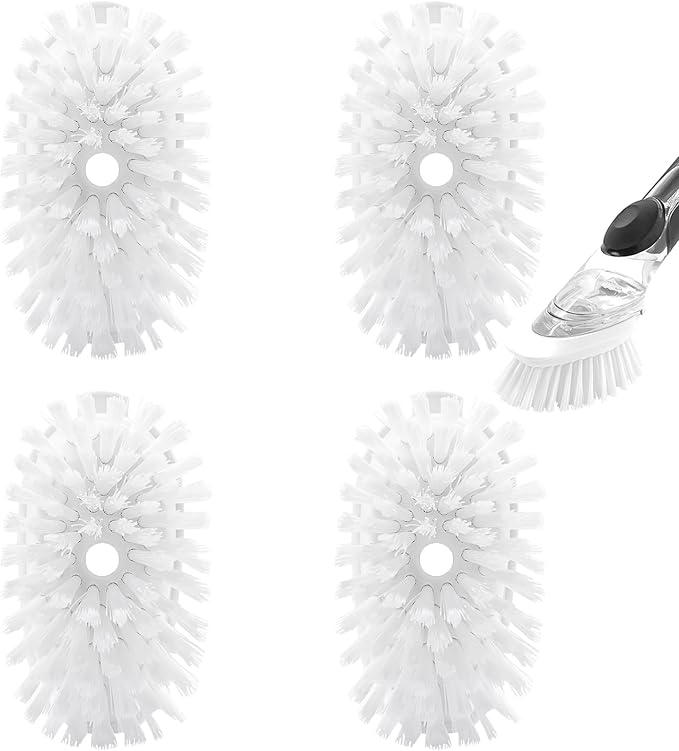 4 Pack Dish Brush Refills for OXO/RIMAY Soap Dispensing Dish Brush | Nylon by RIMAY