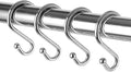 Metal Shower Curtain Hooks，Set of 12 Rings，Rust Resistant S Shaped Hooks Hangers by UNCONSIL
