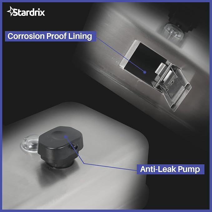 Stardrix Heavy Duty Stainless Steel Wall Mount Soap Dispenser, 1100ml/37oz - Image 8