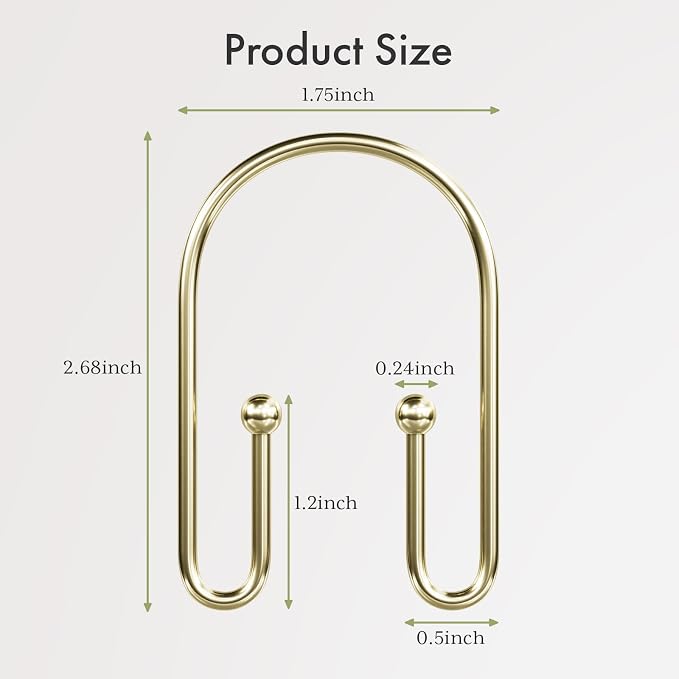 AmazerBath Shower Curtain Hooks, Non-Slip Simple Double Hook Shower Curtain - Image 7