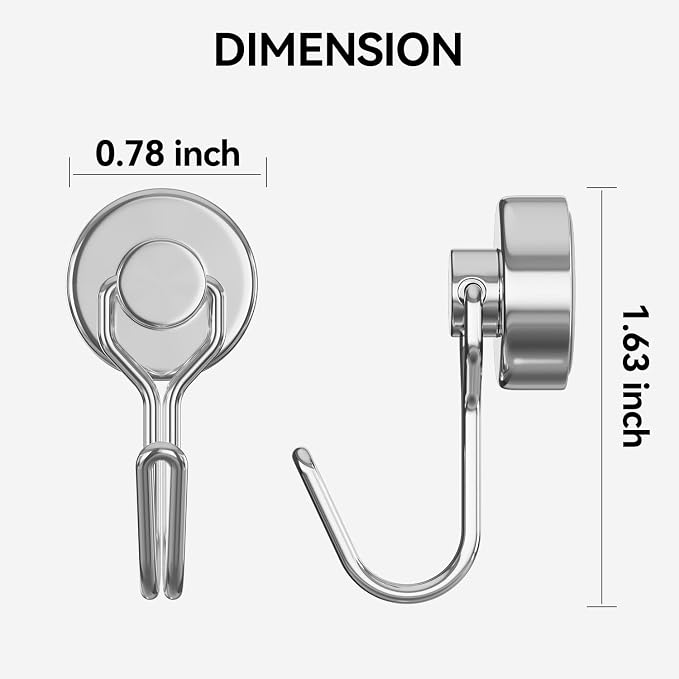 Tohoer Magnetic Hooks, Neodymium Magnet Hook Heavy Duty 30LBS - Image 4
