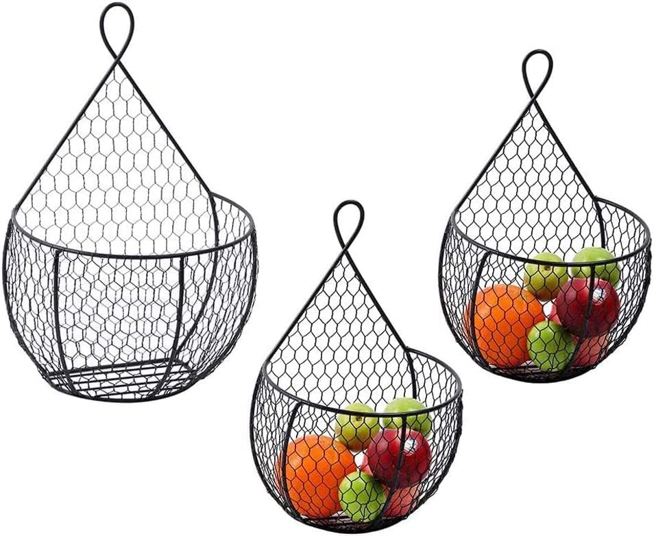 ERYTLLY Metal Fruit And Vegetable Storage Hanging Basket Wall Mounted, Hanging by ERYTLLY