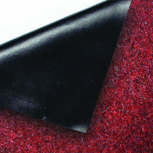 Guardian Silver Series Indoor Walk-Off Floor Mat, Vinyl/Polypropylene, 6'x60', Black/Red