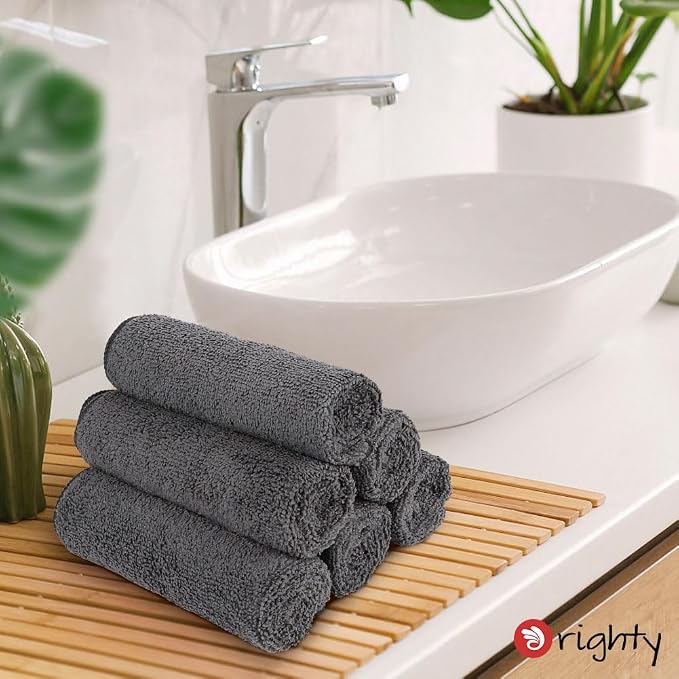 Orighty 6-Pack Grey Hand Towels, 16x28 inch Microfiber Gym Towels | Quick - Image 4