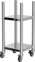 PANTIN® 14” x 14” Stainless Steel Rice Warmer Stand and Cart with Wheels & Brakes – Adjustable Height Stand for Commercial Food Warmers, Large Rice Cookers, and Commercial Cooking Equipment Stand