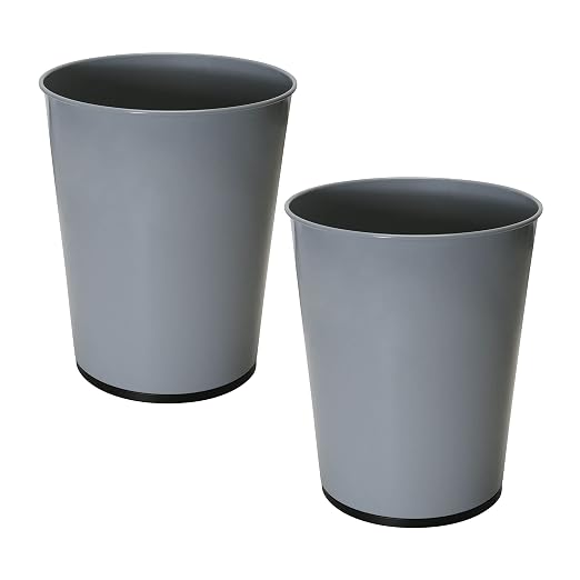 Bath Bliss 5 Liter Small Wastebasket | 2 Pack | Round Open Top | Trash Can | by BathBliss