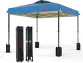 10x10 Pop Up Canopy, Easy Up Canopy Tent, Heavy Duty Tents for Parties, One Person Set Up Event Tent, Light Blue