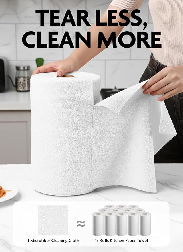 Fantasticlean Microfiber Cleaning Cloth Roll- 90 Sheets, Tear-away Microfiber - Image 2