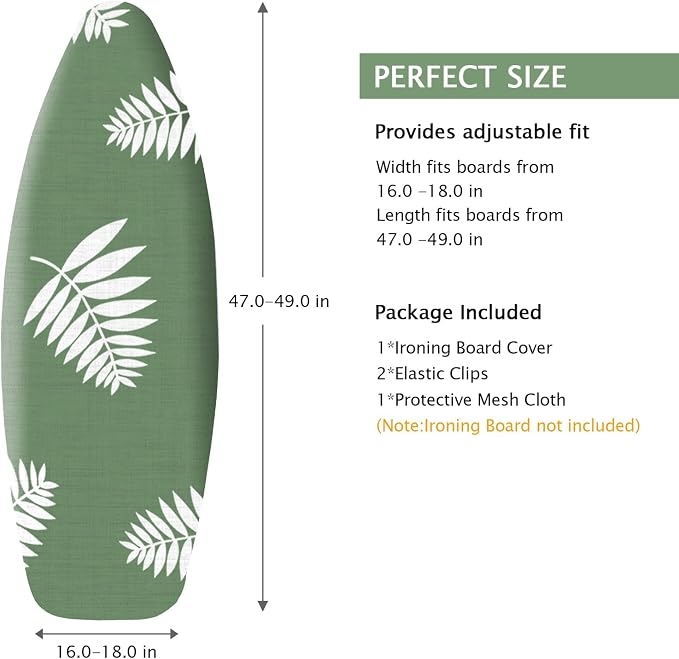 SheeChung Ironing Board Cover and Pad 18"x49", Wide Ironing Board Cover - Image 2
