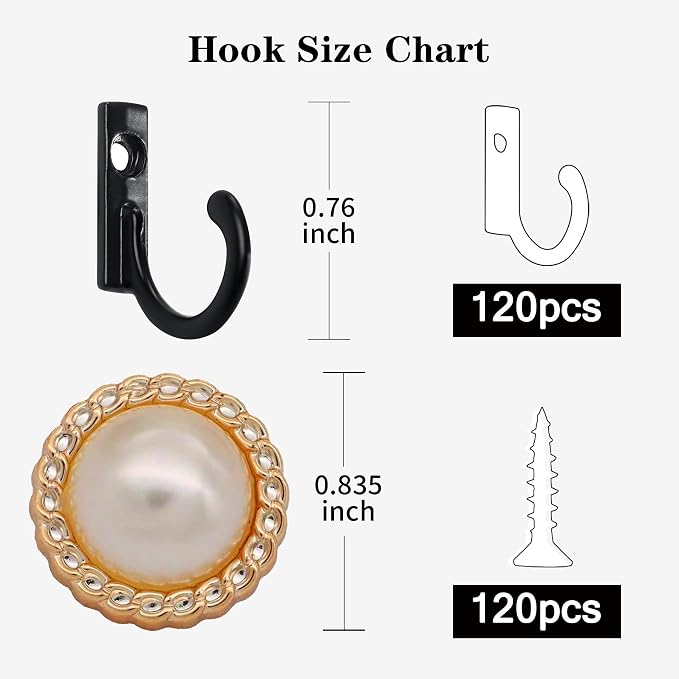 Hajoyful Coat Hooks-120 Pack Farmhouse Hooks - Image 2