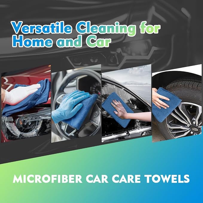 HOMEXCEL Lake Green Microfiber Cleaning Cloth 12 Pack 12.5 x 12.5 inch - Image 4
