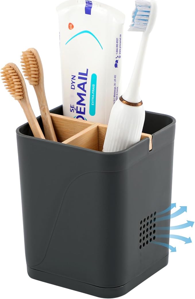 Electric Toothbrush Holder Tooth Brush and Toothpaste Organizer, Cool Grey | 3 by Heagoale