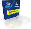 Large 3.5" Clear Round Bumpers 2 Pack – Self Adhesive Door Stoppers for Walls - Doorknob Protectors - Protects Wall Surface from Doors and Doorknobs