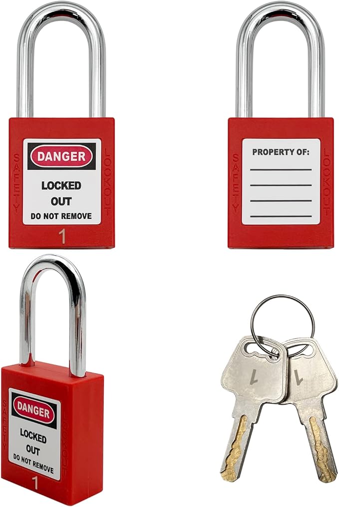 Lockout Tagout Locks, Safety Padlock, Loto Locks Keyed Differently Lock Out Tag Out 30 pcs Safety Padlocks Plastic with 30 Lockout TagOut Tags Red