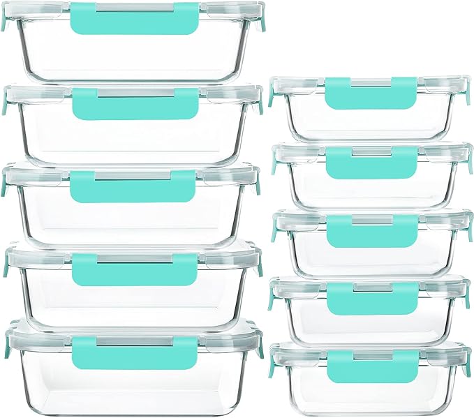 M MCIRCO 10 Pack Glass Food Storage Containers by MMCIRCO