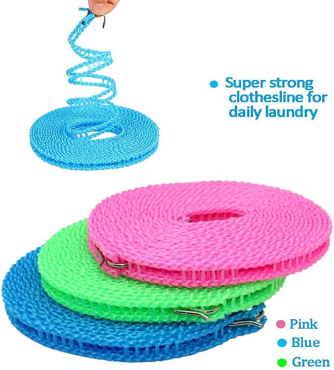 Foshine Clotheslines 3 pcs 1.64ft Length Clothes Drying Rope Portable - Image 3