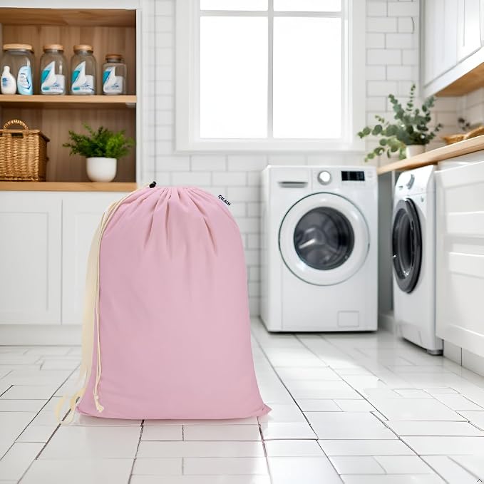 Canvas Laundry Bag with Shoulder Strap & Drawstring - Image 7