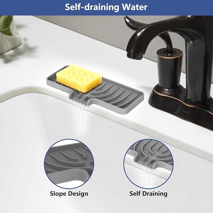 JACZZO Silicone Sponge Holder for Kitchen Sink, Sink Caddy - Image 7