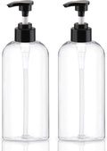 Plastic Pump Bottles Dispenser 2Pack 16.9oz Shampoo Bottle BPA Free | Empty by KREMORV