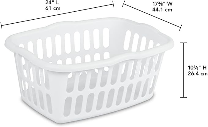 Sterilite 12-Pack Rectangular Laundry Basket, Plastic Clothes Hamper, 1.5 Bushel - Image 2