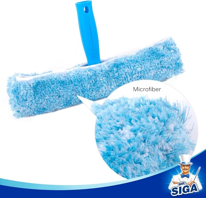 MR.SIGA Professional Window Squeegee & Microfiber Window Scrubber, 10 inch - Image 3