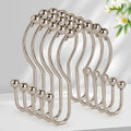 Resze Double Shower Curtain Hooks, Sturdy Metal Nickel Shower Curtain Rings by Resze