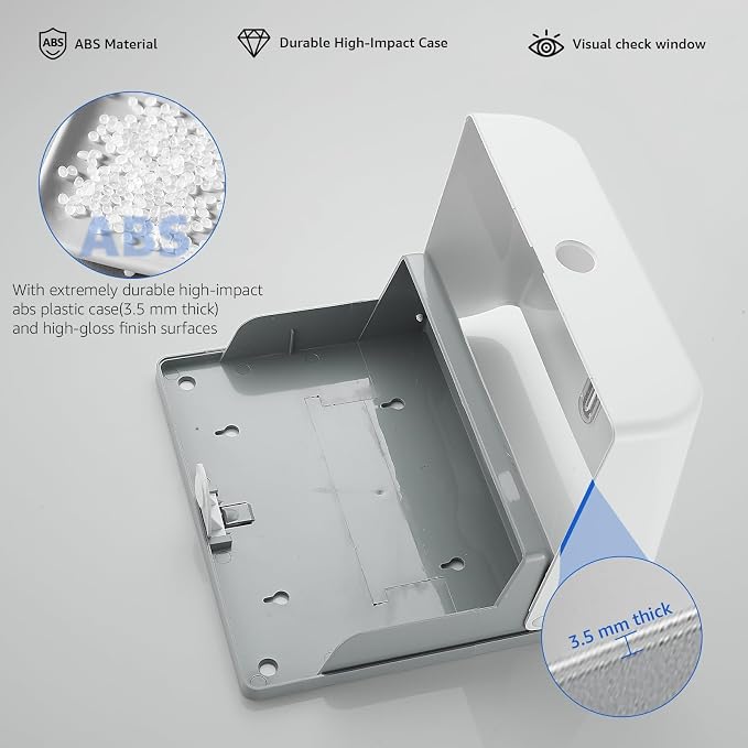 modunful Wall-Mounted Paper Towel Dispenser: Built-in Sample Towel – ABS Wall - Image 7