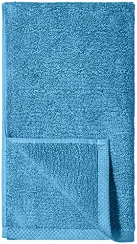 Amazon Basics 8-Pack Lightweight Quick-Dry Hand Towels, 100% Cotton, Lake Blue - Image 2