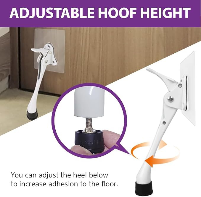 HASHI 6 Inch Kickdown Door Stopper No Drilling, Hands-Free Foot Operated Door - Image 9