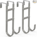 FYY Over the Door Hooks, Double-Hanger 2 Pack, Fits Doors 1.6" Grey | Heavy by FYY