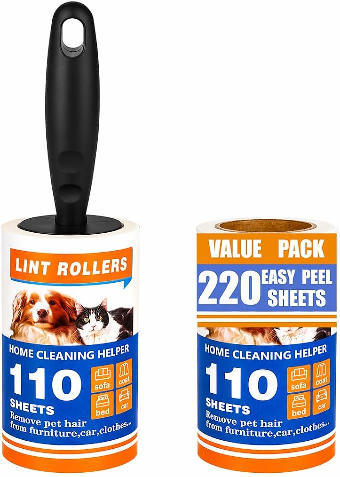 Extra Sticky Lint Roller for Pet Hair, 220 Sheets, 1 Handle by Unknown