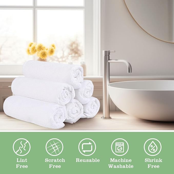 Washcloths 20 Pack Face Towels, Highly Soft Wash Cloths | Hand Towels, Fast - Image 5