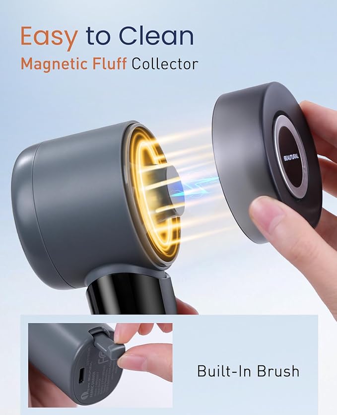 BEAUTURAL Fabric Shaver and Lint Remover, Rechargeable Sweater Defuzzer | LED - Image 5