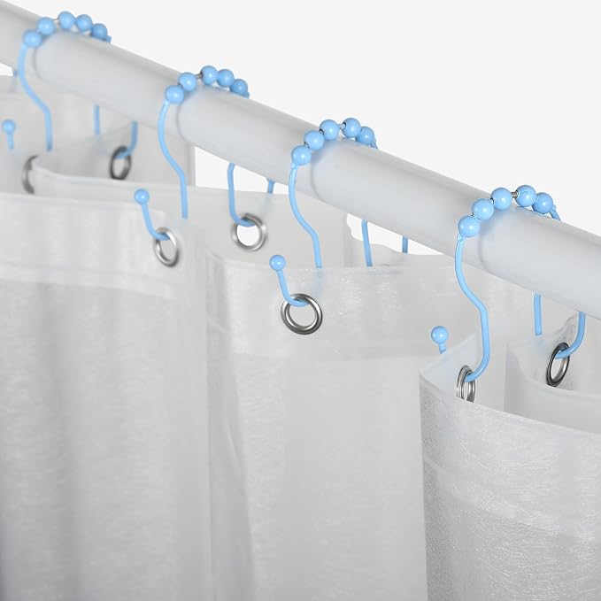 Shower Curtain Hooks, Stainless Steel Shower Curtain Hangers, Double Hook - Image 6