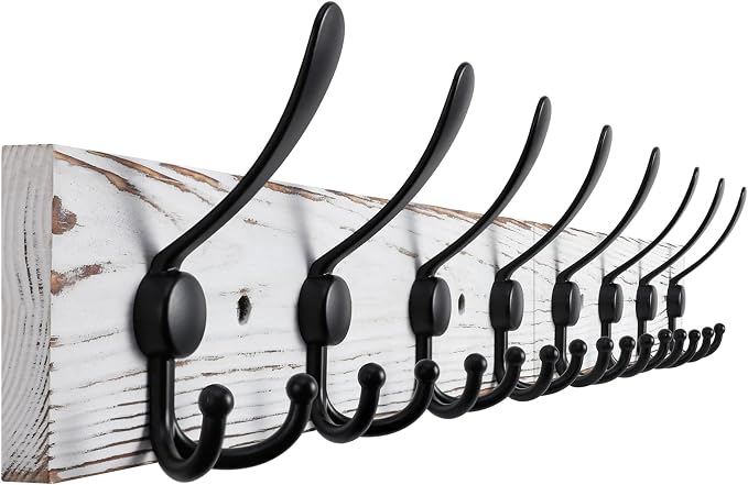 Kuhome 32.2'' Large Coat Rack Wall Mount Coat Hooks by Kuhome